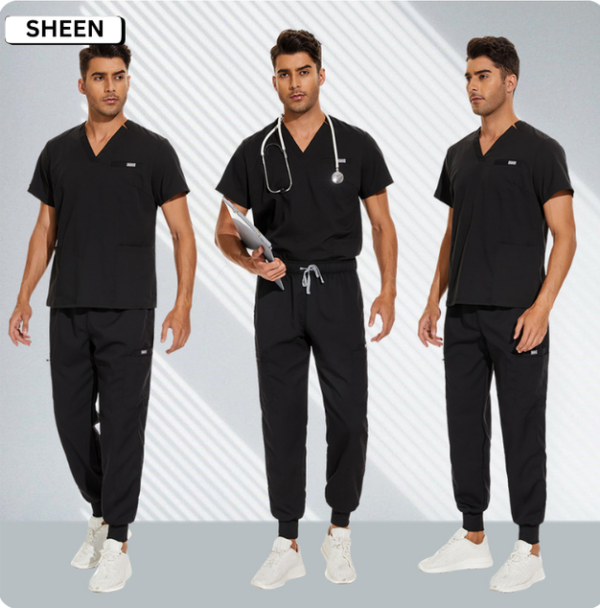 Men's Black Medical Scrub - Image 2